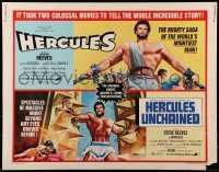 2j674 HERCULES/HERCULES UNCHAINED 1/2sh 1973 world's mightiest man Steve Reeves double-bill!