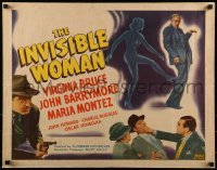 2j695 INVISIBLE WOMAN 1/2sh R1948 different art of naked invisible Virginia Bruce & Barrymore!