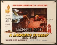 2j718 LAWLESS STREET style B 1/2sh 1955 Randolph Scott is running out of luck, bullets & women too!