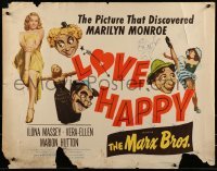 2j730 LOVE HAPPY 1/2sh R1953 Marx Brothers, the picture that discovered sexy Marilyn Monroe!