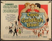 2j731 LOVE IN A GOLDFISH BOWL 1/2sh 1961 great art of Tommy Sands & Fabian kissing pretty girl!