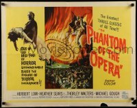 2j819 PHANTOM OF THE OPERA 1/2sh 1962 Hammer horror, Herbert Lom, cool art by Reynold Brown!