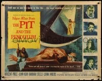 2j823 PIT & THE PENDULUM 1/2sh 1961 Edgar Allan Poe's greatest terror tale, cool horror art!