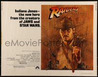 2j839 RAIDERS OF THE LOST ARK 1/2sh 1981 great art of adventurer Harrison Ford by Amsel!