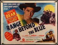 2j841 RANGE BEYOND THE BLUE style B 1/2sh 1947 Eddie Dean battles gold-mad and gun-bad outlaws!