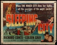 2j876 SLEEPING CITY style A 1/2sh 1950 Richard Conte, Coleen Gray, Alex Nicol, film noir!
