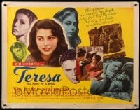2j915 TERESA style B 1/2sh 1951 sexy Pier Angeli, story of a bride, directed by Fred Zinnemann!