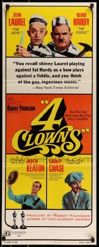 2j006 4 CLOWNS insert 1970 Stan Laurel & Oliver Hardy, Buster Keaton, Charley Chase