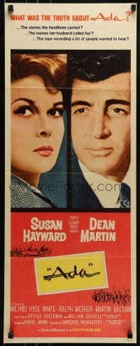 2j009 ADA insert 1961 super close portraits of Susan Hayward & Dean Martin, what was the truth?