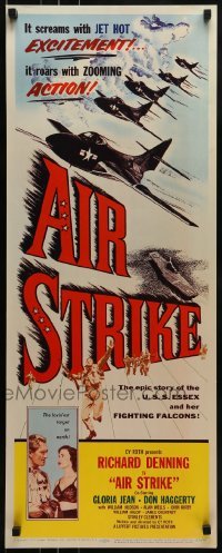 2j014 AIR STRIKE insert 1955 Uncle Sam's dynamite Navy, jet-hot ACTION blasts the skies!