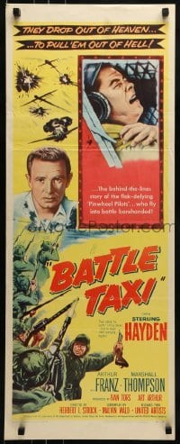 2j033 BATTLE TAXI insert 1955 Sterling Hayden, they drop out of Heaven to pull 'em out of Hell!