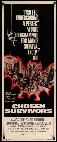 2j092 CHOSEN SURVIVORS insert 1974 Jackie Cooper in a perfect world programmed for man's survival!