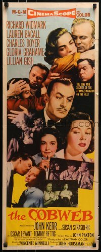 2j096 COBWEB insert 1955 Richard Widmark, Lauren Bacall, Charles Boyer, Gloria Grahame!