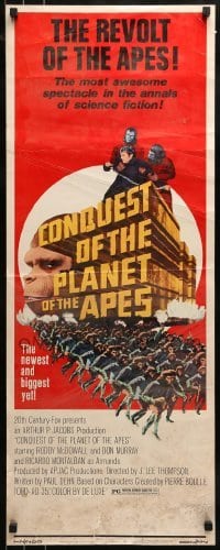 2j100 CONQUEST OF THE PLANET OF THE APES insert 1972 Roddy McDowall, the revolt of the apes!