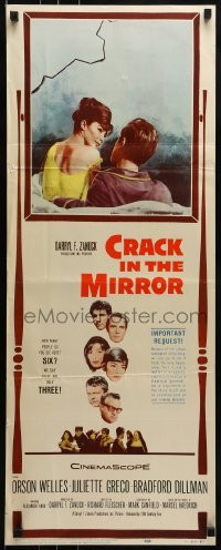 2j104 CRACK IN THE MIRROR insert 1960 Orson Welles, Bradford Dillman, Greco, all in dual roles!