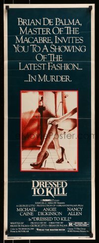 2j124 DRESSED TO KILL insert 1980 Brian De Palma shows you the latest fashion in murder, sexy legs!