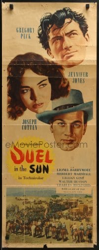 2j125 DUEL IN THE SUN insert 1947 Jennifer Jones, Gregory Peck & Joseph Cotten in King Vidor epic!