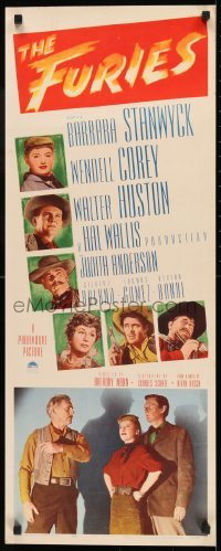 2j153 FURIES insert 1950 Barbara Stanwyck, Wendell Corey, Walter Huston, Anthony Mann directed!