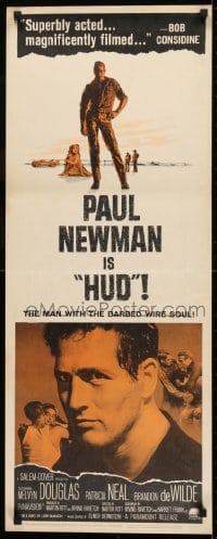 2j194 HUD insert 1963 close up of Paul Newman as the man with the barbed wire soul!