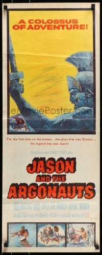 2j208 JASON & THE ARGONAUTS insert 1963 great special effects by Ray Harryhausen, art of colossus!