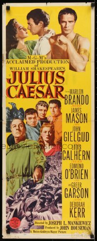 2j219 JULIUS CAESAR insert 1953 art of Marlon Brando, James Mason & Greer Garson, Shakespeare