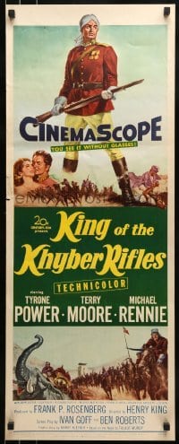 2j228 KING OF THE KHYBER RIFLES insert 1954 full-length artwork of British soldier Tyrone Power!
