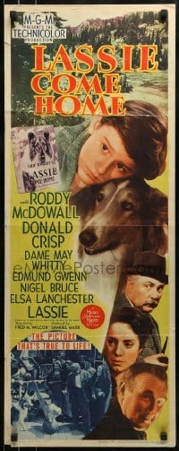 2j238 LASSIE COME HOME insert 1943 great image of young sad Roddy McDowall & his beloved Collie!