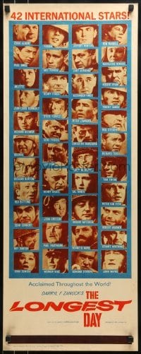 2j258 LONGEST DAY insert 1962 Zanuck's World War II D-Day movie with 42 international stars!