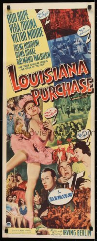 2j260 LOUISIANA PURCHASE insert 1941 art of wacky Bob Hope & pretty Vera Zorina!
