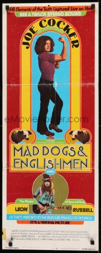 2j265 MAD DOGS & ENGLISHMEN int'l insert 1971 Joe Cocker, rock 'n' roll, wild poster design!
