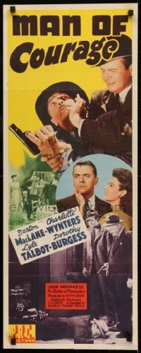 2j277 MAN OF COURAGE insert 1943 district attorney Barton MacLane stops mob boss Lyle Talbot!