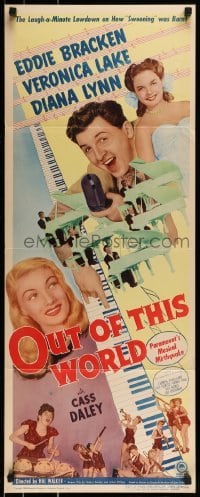 2j333 OUT OF THIS WORLD insert 1945 Veronica Lake, Eddie Bracken, Diana Lynn, musical!