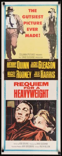 2j355 REQUIEM FOR A HEAVYWEIGHT insert 1962 Anthony Quinn, Jackie Gleason, Mickey Rooney, boxing!