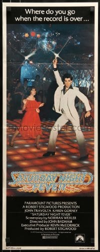 2j370 SATURDAY NIGHT FEVER int'l insert 1977 best image of disco dancer Travolta & Karen Lynn Gorney