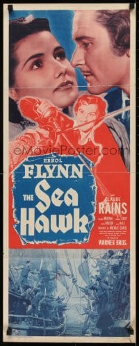 2j373 SEA HAWK insert R1947 great close image of Errol Flynn blocking Henry Daniell's sword!