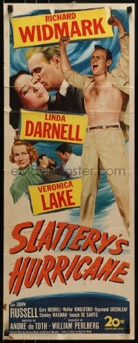 2j393 SLATTERY'S HURRICANE insert 1949 sexy Veronica Lake, Linda Darnell & Richard Widmark!