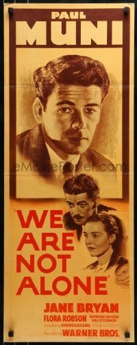 2j475 WE ARE NOT ALONE insert 1939 close-up of Paul Muni, Bryan, from the novel by James Hilton!