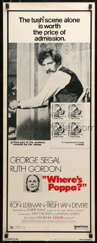 2j476 WHERE'S POPPA insert 1970 Carl Reiner directed comedy, George Segal & Ruth Gordon!