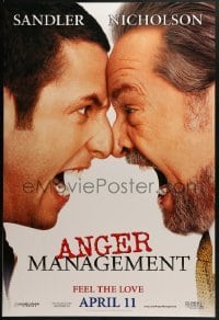 2k044 ANGER MANAGEMENT teaser DS 1sh 2003 Adam Sandler & Jack Nicholson face off!