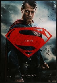 2k100 BATMAN V SUPERMAN teaser DS 1sh 2016 waist-high image of Henry Cavill in title role!