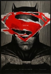 2k096 BATMAN V SUPERMAN teaser DS 1sh 2016 cool close up of Ben Affleck in title role under symbol!