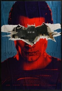 2k097 BATMAN V SUPERMAN teaser DS 1sh 2016 cool close up of Henry Cavill in title role under symbol!