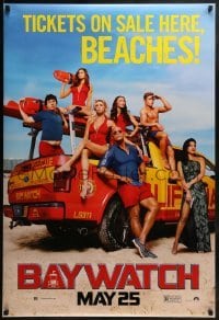 2k103 BAYWATCH teaser DS 1sh 2017 Dwayne Johnson, Zac Efron, Priyanka Chopra, Daddario and Rohrbach