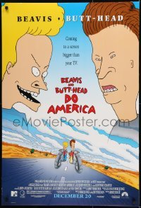 2k109 BEAVIS & BUTT-HEAD DO AMERICA advance DS 1sh 1996 Mike Judge MTV juvenile delinquent cartoon!