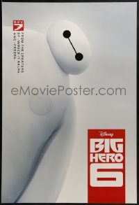 2k119 BIG HERO 6 advance DS 1sh 2014 Walt Disney CGI, cool image of Baymax & white background!