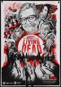 2k129 BIRTH OF THE LIVING DEAD 1sh 2013 wonderful art of George Romero & zombies by Gary Pullin!