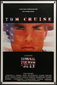 2k140 BORN ON THE FOURTH OF JULY 1sh 1989 Oliver Stone, great patriotic image of Tom Cruise!