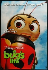 2k153 BUG'S LIFE teaser DS 1sh 1998 Walt Disney Pixar CG cartoon, c/u ladybug!