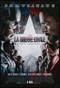 2k159 CAPTAIN AMERICA: CIVIL WAR int'l French language advance DS 1sh 2016 Marvel, Evans, Downey!