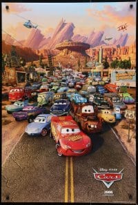 2k162 CARS int'l advance DS 1sh 2006 Walt Disney Pixar animated automobile racing, great cast image!